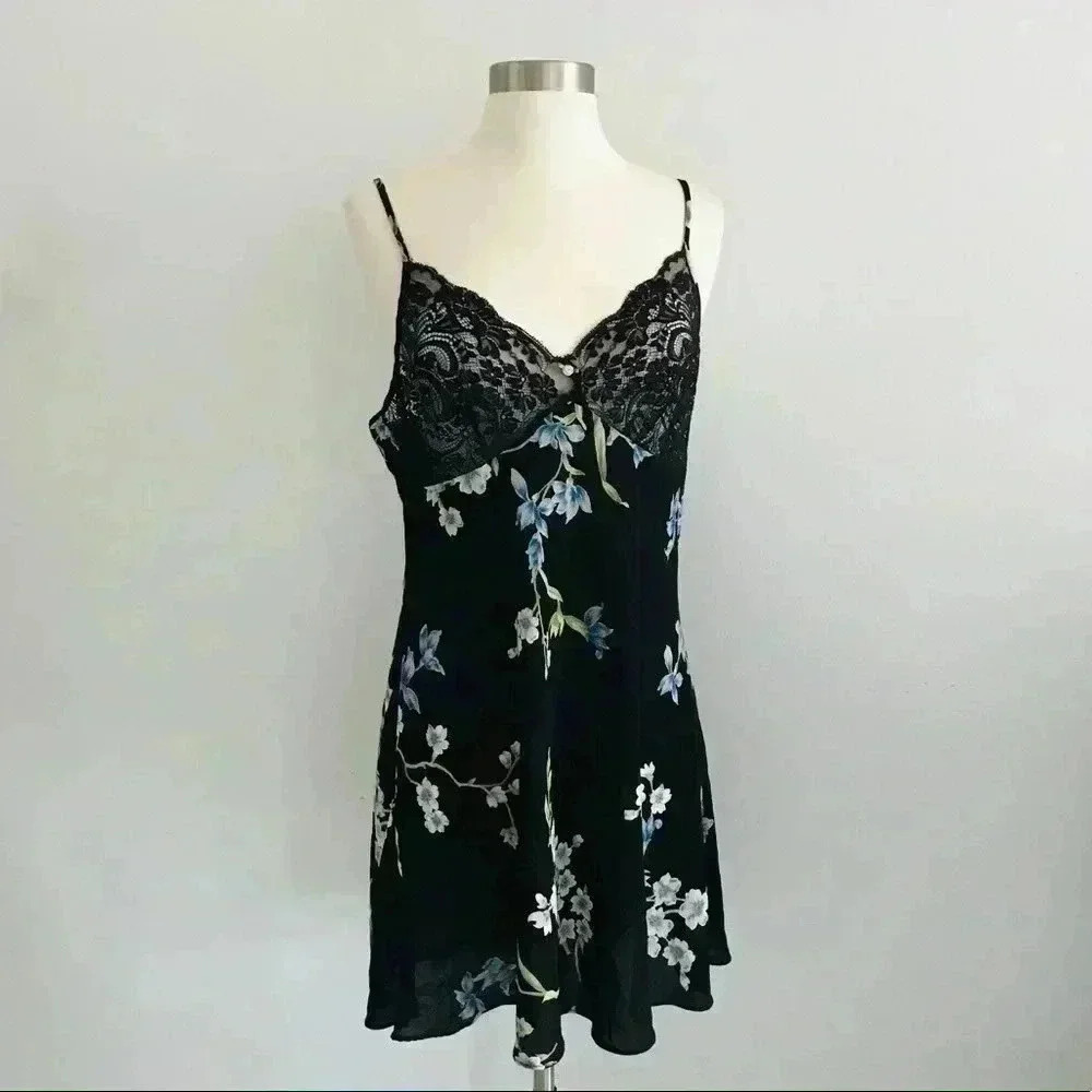 Oscar De La Renta Floral Slip Dress Sz L
